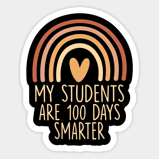 My Students Are 100 Days Smarter 100th Day Of School Teacher Sticker by ArtistTee ⭐⭐⭐⭐⭐